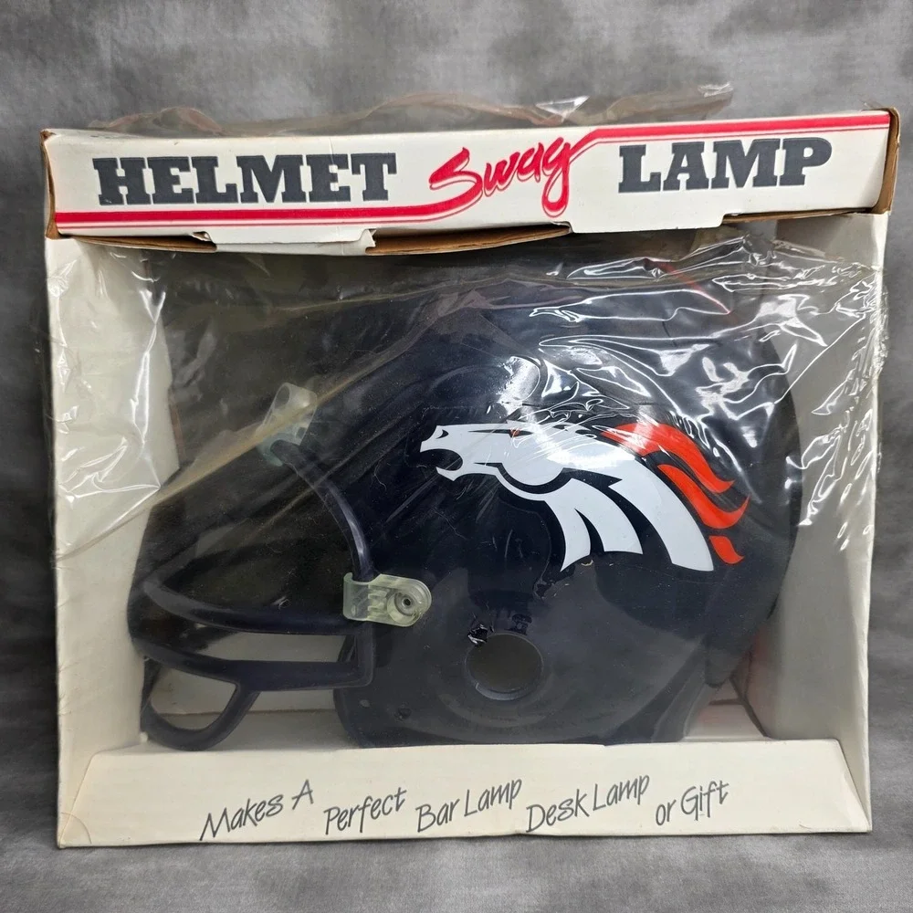 DENVER BRONCOS Vintage Helmet Swag Lamp P&K Products w/Hanging Chain & Hook Set